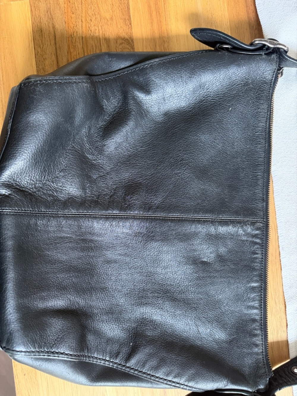 Coach Black Leather Crossbody Shoulder Bag with silver logo - Picture 6 of 12